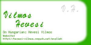 vilmos hevesi business card